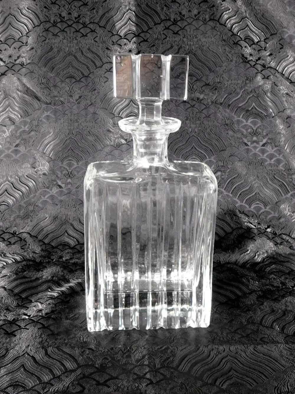 Royal Gallery Ridged Cut Crystal Rectangular Decanter # 27687